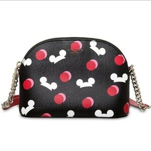 kate spade Black Crossbody with White and Pink Dot Mickey Print